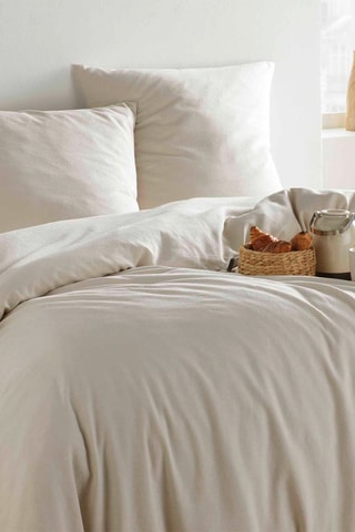Parure de couette en coton 57 fils/cm² Maxine - Sable