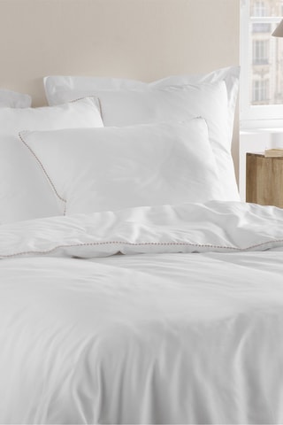 Parure de couette en coton Noemie Blanc