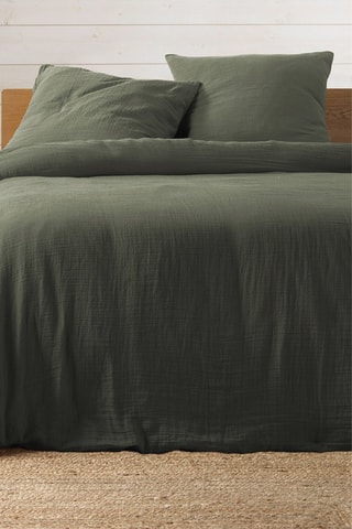 Parure de couette en coton 57 fils/cm² Angelia - Kaki