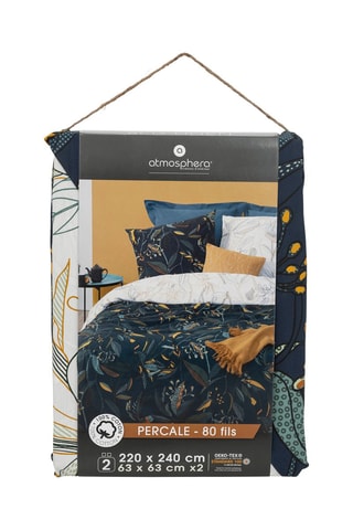 Parure de couette en percale de coton Perc - Vert