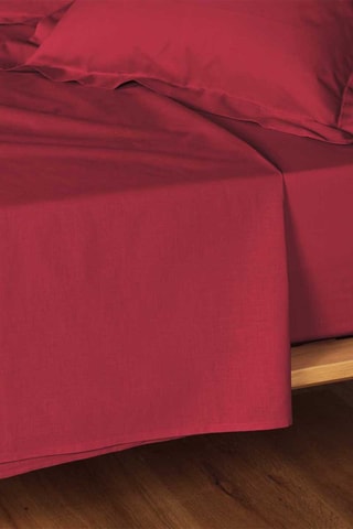 Drap plat en coton 57 fils/cm² Lina Rouge