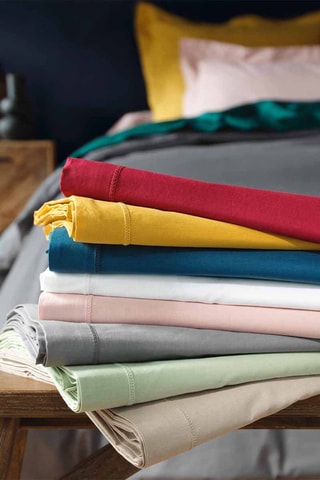 Drap plat en coton 57 fils/cm² Lina Rouge