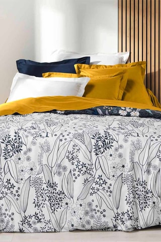 Drap plat en coton biologique 57 fils/cm² Biolina - Bleu nuit