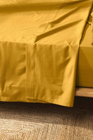 Drap plat en coton biologique 57 fils/cm² Biolina - Ocre