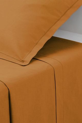 Drap plat en percale de coton 115 g/m² - Jaune moutarde