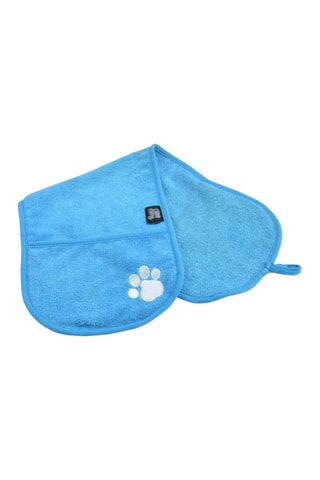 Serviette de bain pour chien Bleu