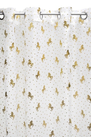 Voilage Licorne - Rose et doré - 140 x 250 cm