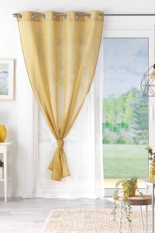 2 voilages Duo Jaune et blanc - 140 x 240 cm