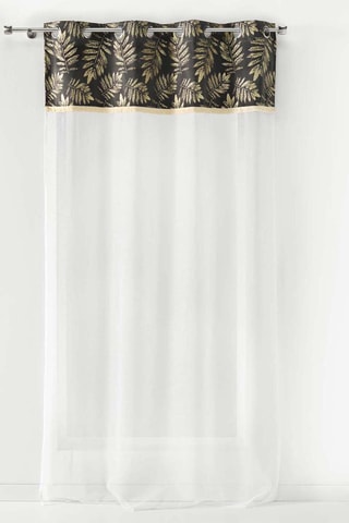 Voilage Adelor - Blanc et anthracite - 140 x 240 cm