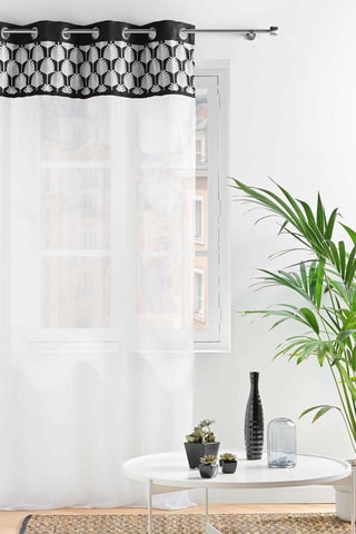 Voilage Kasita - Blanc et noir - 140 x 240 cm