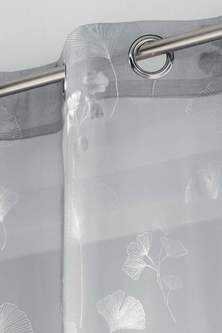 Voilage Bloomy - Gris et argenté - 140 x 240 cm