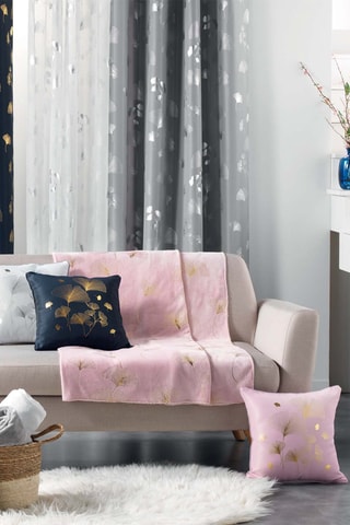 Voilage Bloomy - Gris et argenté - 140 x 240 cm