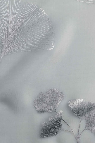 Voilage Bloomy - Gris et argenté - 140 x 240 cm
