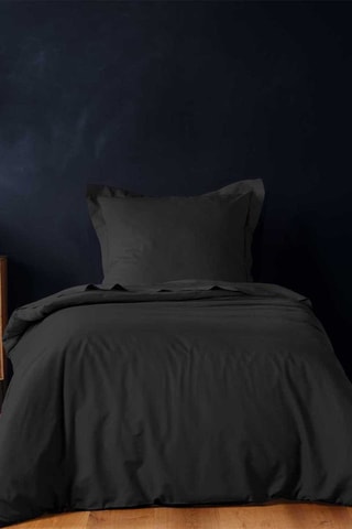 Housse de couette en coton 57 fils/cm² Lina - Noir