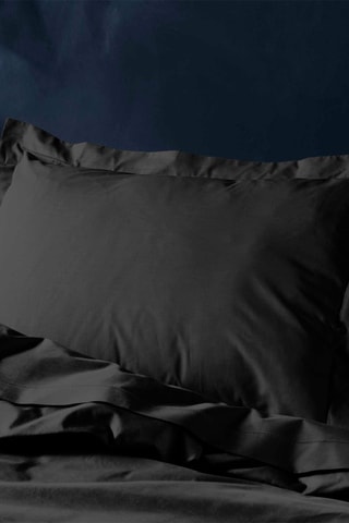 Taie d'oreiller en coton 57 fils/cm² Lina - Noir