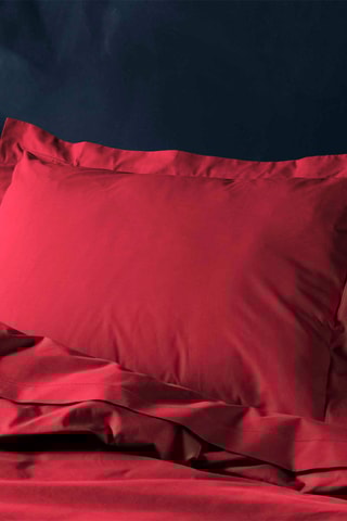 Taie d'oreiller en coton 57 fils/cm² Lina - Rouge