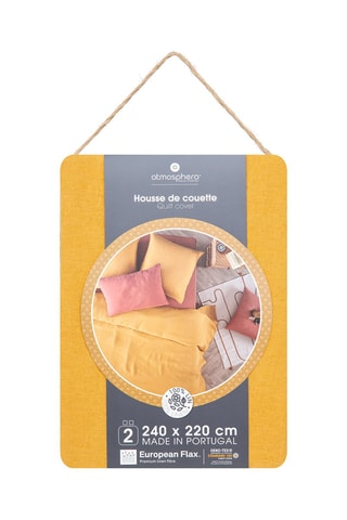 Housse de couette en lin Linah - Ocre