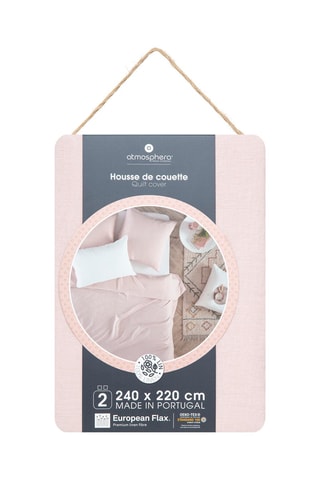 Housse de couette en lin Linah - Rose