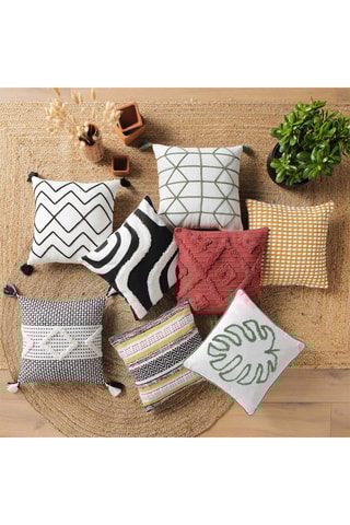 Housse de coussin Mahe Vert et blanc - 40 x 40 cm