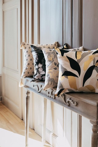 Housse de coussin Malaga - Beige et noir - 40 x 40 cm