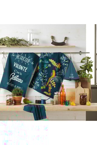 Torchon Comptoir Bleu marine