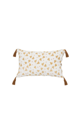 Coussin - Blanc et marron - 30 x 50 cm