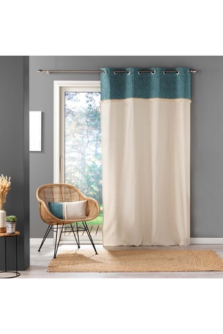 Coussin déhoussable Cancun 30 x 50 cm - Turquoise et beige