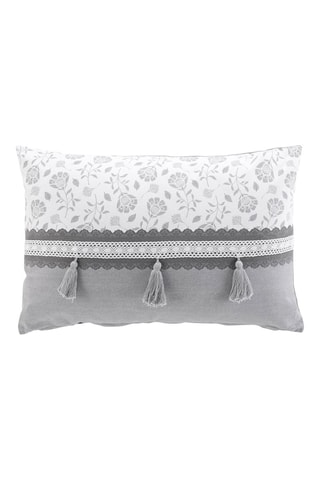 Coussin Flavie - Gris et blanc -  40 x 60 cm