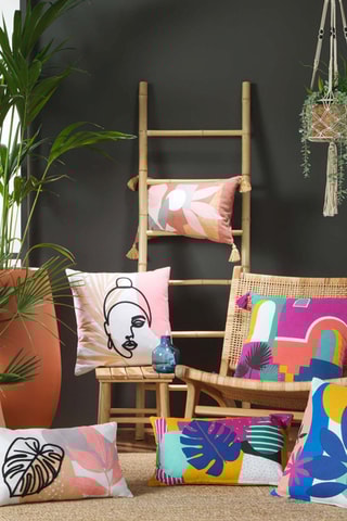 Coussin déhoussable Exagone Multicolore - 30 x 50 cm