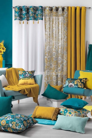 Coussin Tasselina Bleu pétrole - 45 x 45 cm