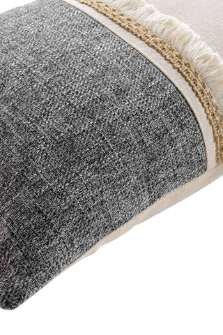 Coussin Cancun - 30 x 50 cm - Beige et anthracite