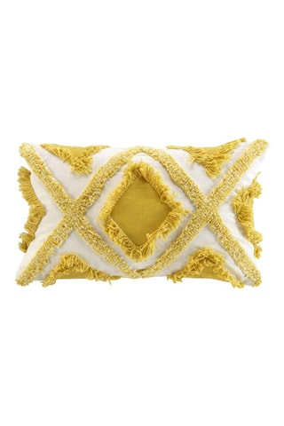 Coussin déhoussable Marissa Miel et blanc - 30 x 50 cm