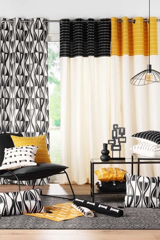 Coussin déhoussable Juline Naturel et noir - 40 x 40 cm