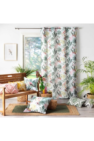 Coussin déhoussable Marissa Blanc et rose - 30 x 50 cm