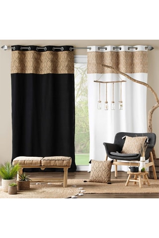 Coussin déhoussable Kalinda - Naturel et noir - 40 x 40 cm