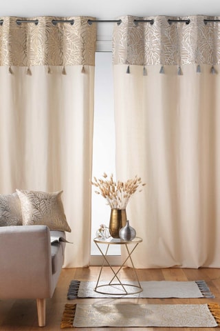 Coussin déhoussable Solea - 
Beige et doré - 40 x 40 cm