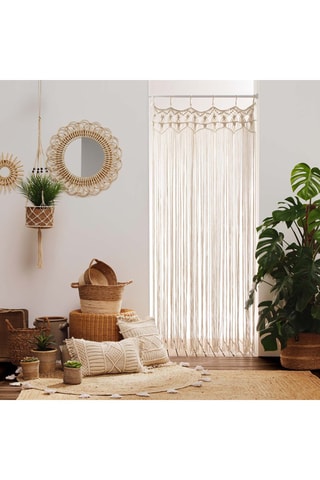 Coussin déhoussable en macramé Macralina - Beige - 30 x 50 cm