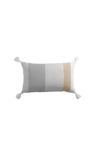 Coussin déhoussable Iliade - Gris et blanc - 30 x 50 cm