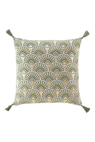 Coussin déhoussable Icare Vert et doré - 45 x 45 cm