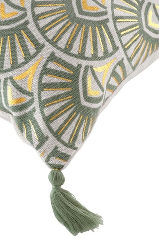 Coussin déhoussable Icare Vert et doré - 45 x 45 cm