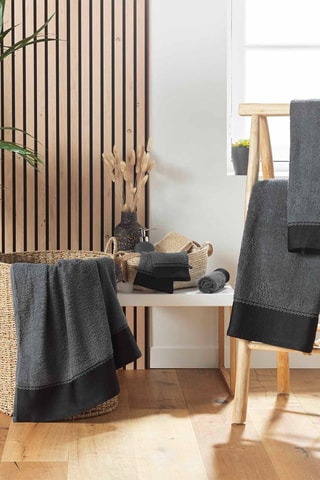 Serviette de toilette Majesty - Noir et anthracite - 50 x 90 cm
