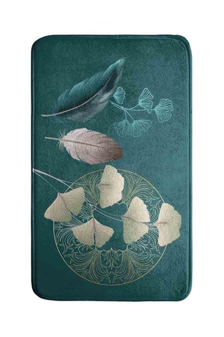 Tapis de bain Ginkoblue Bleu canard - 45 x 75 cm