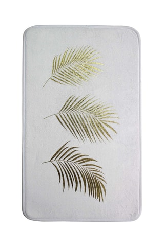 Tapis de bain Orbella Blanc et doré - 45 x 75 cm