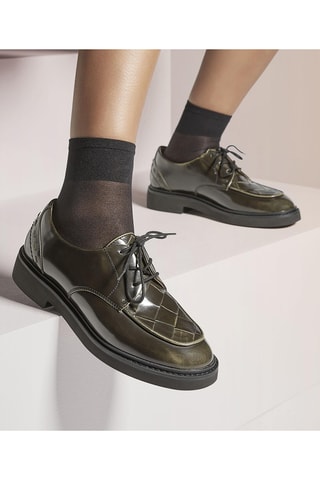 Derbys en cuir verni Splend Weave - Noir