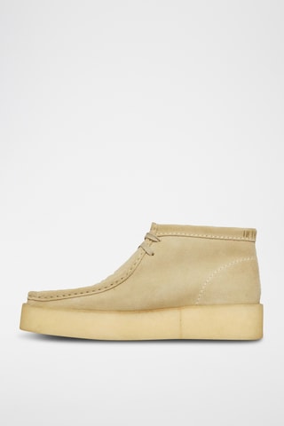 Boots plateformes en nubuck Wallabee - Ecru