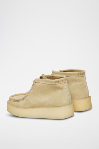 Boots plateformes en nubuck Wallabee - Ecru