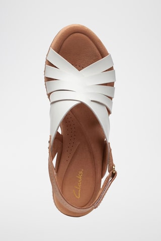 Sandales compensées en cuir Elleri - Blanc