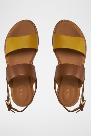 Sandales en cuir Karsea - Marron et jaune