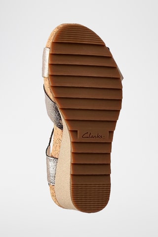 Sandales compensées en nubuck Flex - Doré