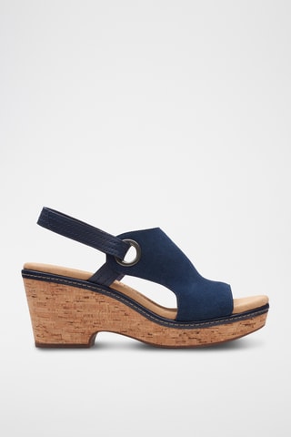 Sandales à talons en nubuck Giselle - Bleu marine